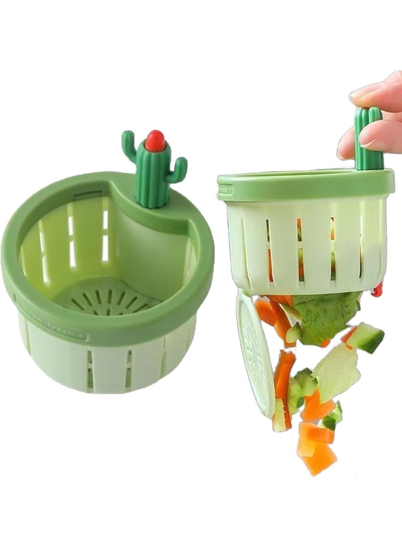 مصفاة حوض تلقائية بزر دفع – فلتر مطبخ صبار ذاتي التنظيف مع سلة دوارة متعددة الفتحات، مقبض شعري وسعة كبيرة لجمع النفايات - Image 1