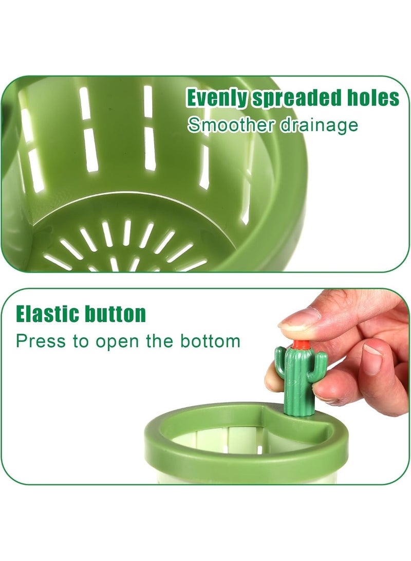 مصفاة حوض تلقائية بزر دفع – فلتر مطبخ صبار ذاتي التنظيف مع سلة دوارة متعددة الفتحات، مقبض شعري وسعة كبيرة لجمع النفايات - Image 4