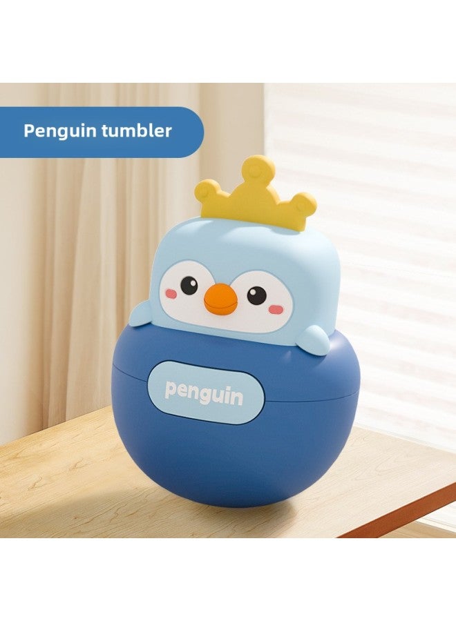 كوب سيليكون من Chenghai Toy Stall يمكن أن يعض الأطفال من سن 9 أشهر هدية تعليمية صغيرة للبيع بالجملة - اللون: Penguin Silicone Tumbler 【صندوق ملون باللغة الإنجليزية】 - Image 1