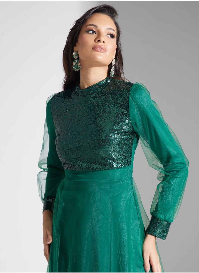 Khizana Embellished Detail Tulle Dress  - Image 3
