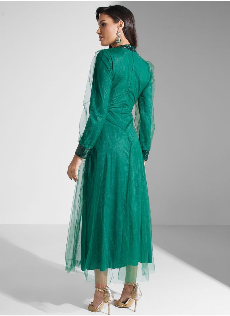 Khizana Embellished Detail Tulle Dress  - Image 2