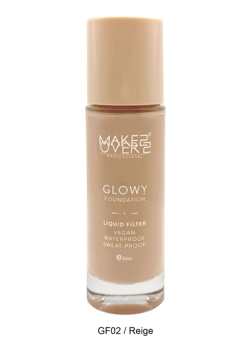 MAKE OVER 22 Glowy Foundation Liquid Filter Beige-GF02 - Image 2