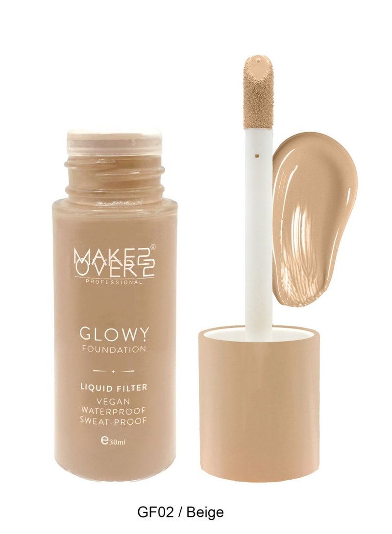 MAKE OVER 22 Glowy Foundation Liquid Filter Beige-GF02 - Image 1