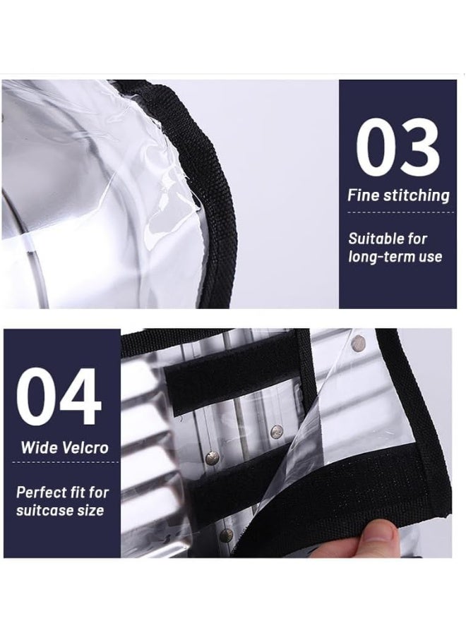 Meetion غطاء حقيبة سفر شفاف 1 قطعة - أغطية حقائب 20 22 24 26 28 30 بوصة - غطاء أمتعة مقاوم للماء من PVC - واقي حقيبة مع فتحات للمقابض العلوية والجانبية (28 بوصة) - Image 5