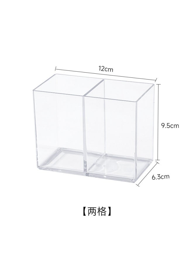 Autonomy Acrylic Pen Holder Transparent Student Pen Box Makeup Brush Desktop Storage Box High-grade Light Luxury Simple Style Pen Holder - Image 1
