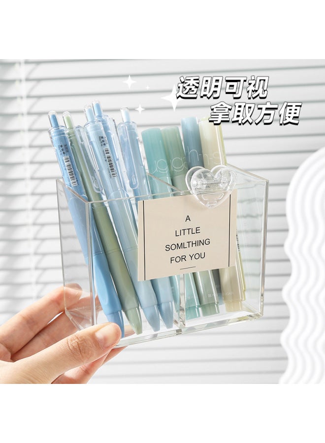 Autonomy Acrylic Pen Holder Transparent Student Pen Box Makeup Brush Desktop Storage Box High-grade Light Luxury Simple Style Pen Holder - Image 4