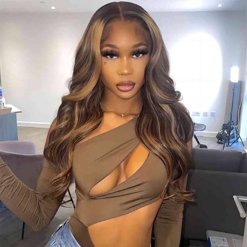 ISEE Wear and Go Glueless Wig HD Lace Front Wigs Human Hair Body Wave Wigs for Black Women 427 Honey Blonde Ombre Highlight Glueless Wigs Human Hair Pre Plucked 22 Inch180 Density - Image 3