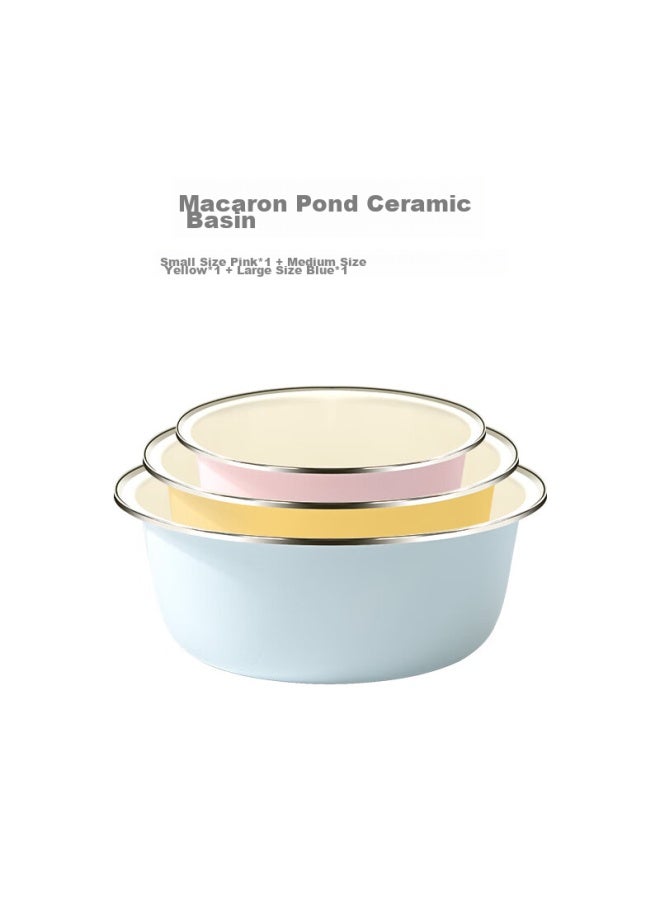 Newair Enamel Basin, Traditional Dough Mixing Basin, Household Kitchen Basin For Washing Vegetables, Kneading Dough, Non-stick, Proofing, Large Ceramic Basin - Image 1