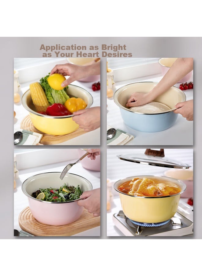 Newair Enamel Basin, Traditional Dough Mixing Basin, Household Kitchen Basin For Washing Vegetables, Kneading Dough, Non-stick, Proofing, Large Ceramic Basin - Image 4