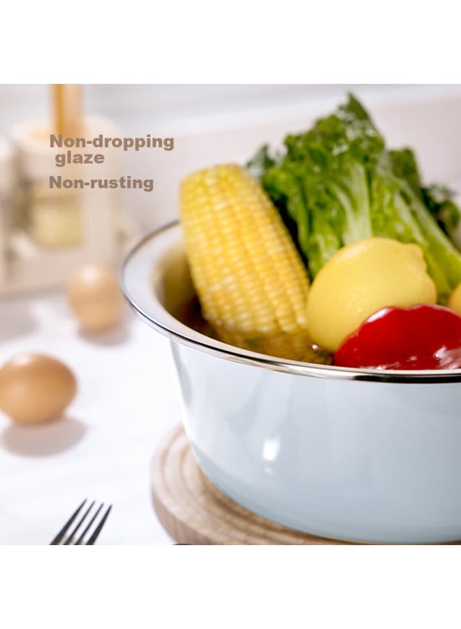 Newair Enamel Basin, Traditional Dough Mixing Basin, Household Kitchen Basin For Washing Vegetables, Kneading Dough, Non-stick, Proofing, Large Ceramic Basin - Image 2