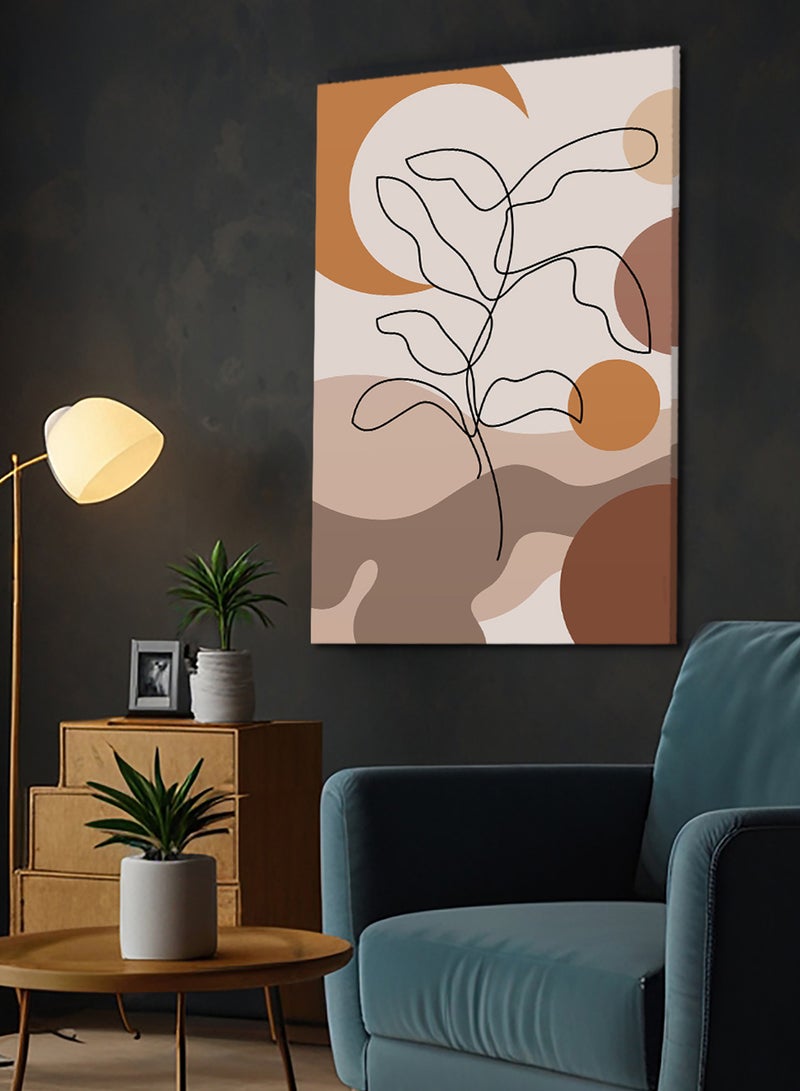 LOWHA Canvas Wall Art Stretched Over Wooden Frame with Plant Pattern Painting - Image 1