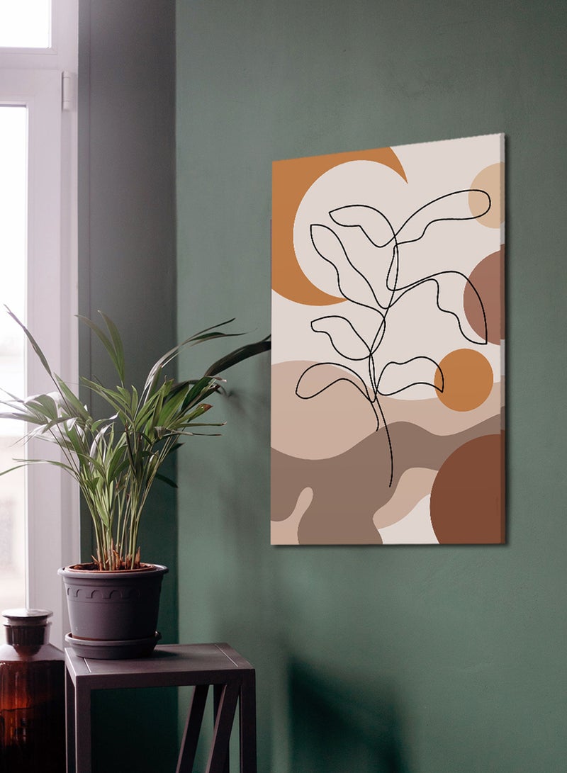 LOWHA Canvas Wall Art Stretched Over Wooden Frame with Plant Pattern Painting - Image 3