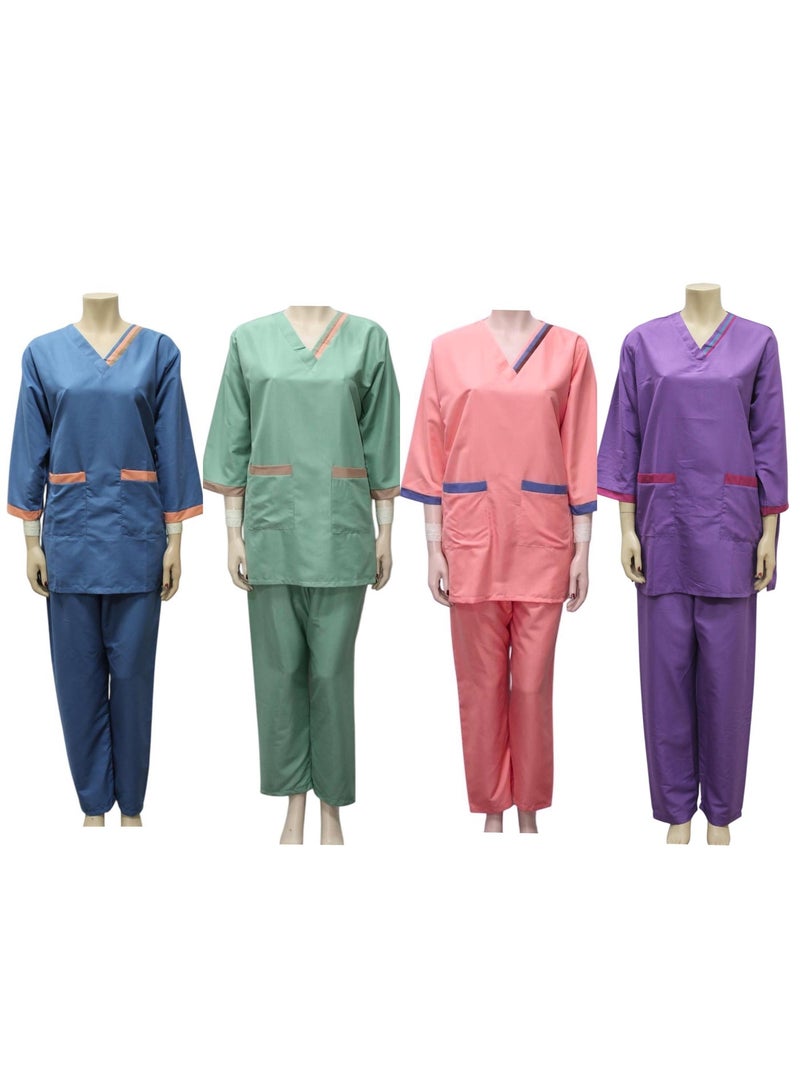 Housemaid Uniform Maid & Nanny Scrub Suit, 4-Piece Set - Image 1