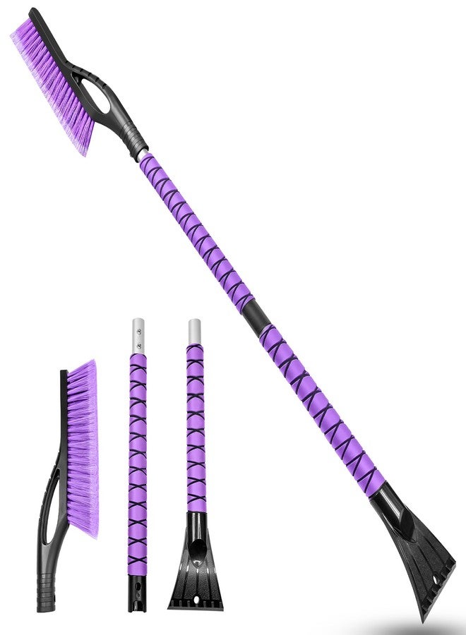 HEEYA 42.2 Inch Ice Scraper and Brush for Car, Snow Brush and Ice Scraper for Windshield Window, Car Snow Scraper with Foam Grip for SUV Truck Jeep Vehicle - Purple - Image 1