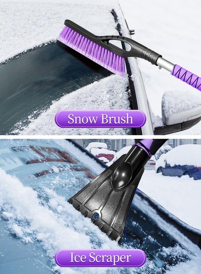 HEEYA 42.2 Inch Ice Scraper and Brush for Car, Snow Brush and Ice Scraper for Windshield Window, Car Snow Scraper with Foam Grip for SUV Truck Jeep Vehicle - Purple - Image 3