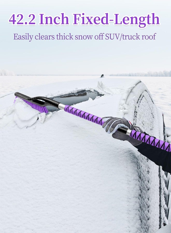 HEEYA 42.2 Inch Ice Scraper and Brush for Car, Snow Brush and Ice Scraper for Windshield Window, Car Snow Scraper with Foam Grip for SUV Truck Jeep Vehicle - Purple - Image 2