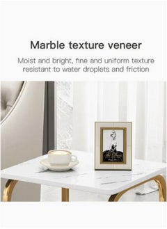 AGD Coffee Table Set, 2 Pieces, Side Table with Bottom Storage Basket, Modern Marble Design for Living Room  - Image 5