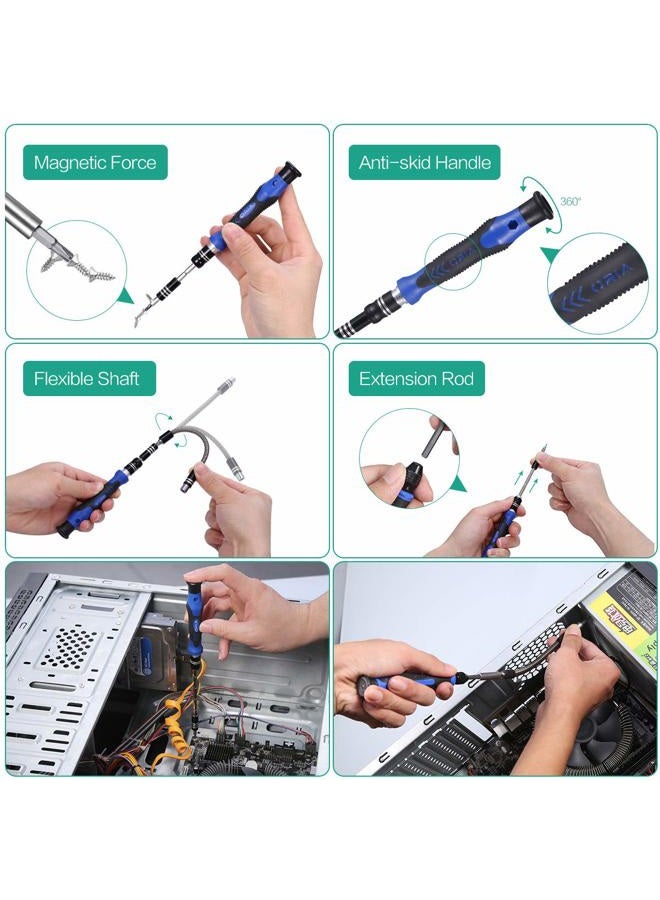 ORIA Screwdriver Set, Magnetic Driver Kit, Professional Repair Tool Kit, 76-in-1 Precision Screwdriver Kit with Portable Bag, Flexible Shaft, for iPhone 8, 8 Plus/ Cellphone/ Game Console/ Tablet - Image 4