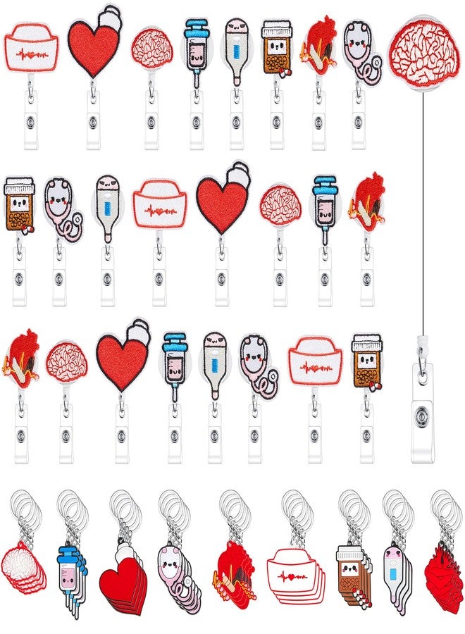 Henoyso 60 Pcs Nurse Badge Reel Nurse Keychain Retractable Badge Holders Nursing CNA Week Gift Doctor Nurse Gift Nursing Gift Nurse Party Favor CNA Appreciation Gifts(Stylish) - Image 1