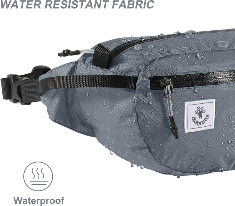 4Monster Hiking Waist Packs Portable,Water Resistant Fanny Bag with Adjustable Strap,Lightweight Crossbody Chest Bag Slim Bag - Image 4
