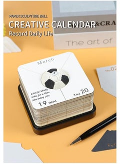 Generic Paper Carving 2025 Calendar Notes 3D Three Dimensional Note Paper Football Model Display Creative Gift Unique Tearable Panoramic Design  for Home Office or School  - Image 4