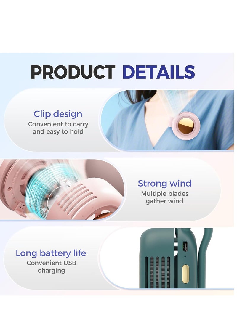 general Portable Silent Mini Bladeless Electric Fan, Small Whirlwind Fan for Waist Clip Fan,3 Speeds Hands-Free Neck Fan,Suitable for Outdoor & Travel & Office, - Image 4
