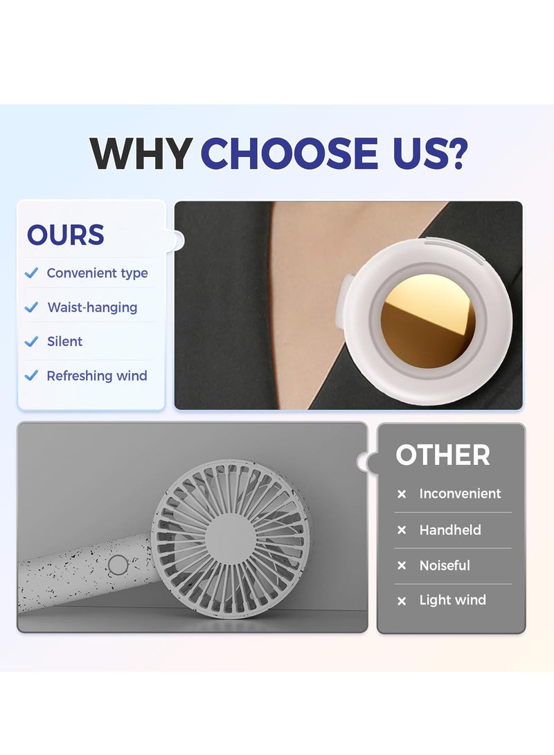 general Portable Silent Mini Bladeless Electric Fan, Small Whirlwind Fan for Waist Clip Fan,3 Speeds Hands-Free Neck Fan,Suitable for Outdoor & Travel & Office, - Image 5
