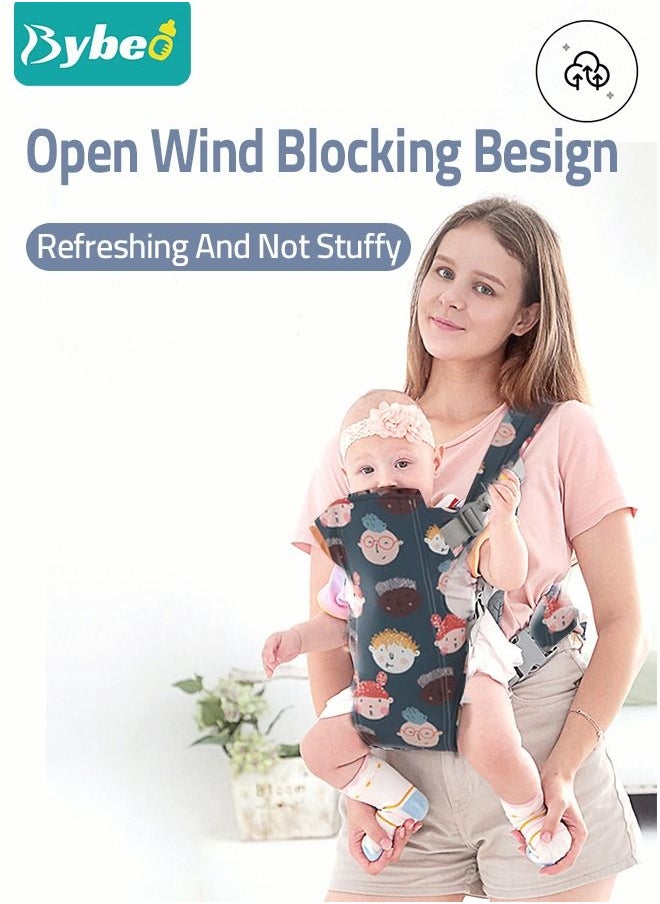 Bybeo - Baby Adjustable Wraps Carrier, Ergonomic Front Facing/Back Carriers for Newborn Newborn to Toddler 0-15kg, One Size Fits All - Image 1