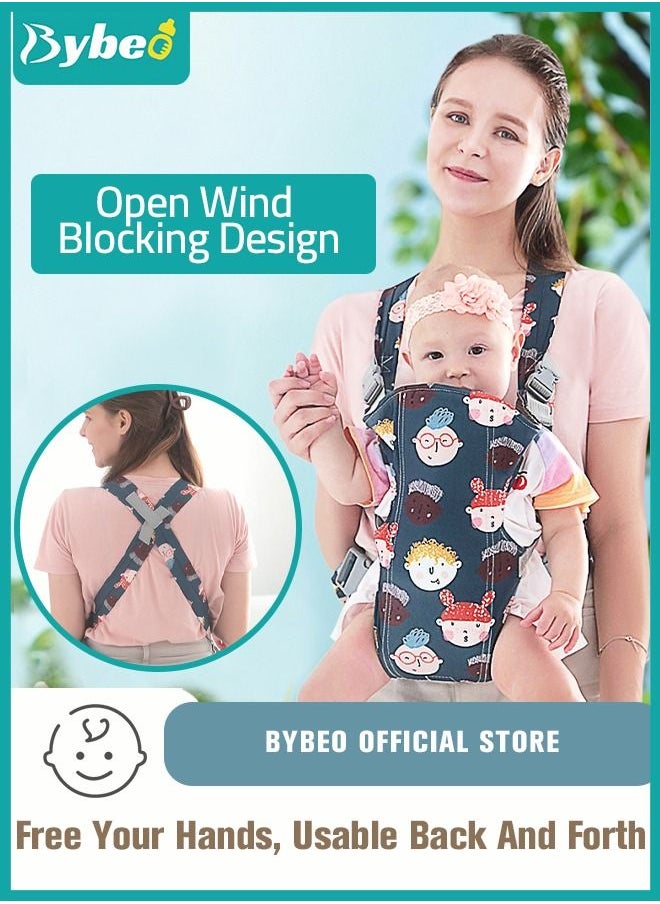 Bybeo - Baby Adjustable Wraps Carrier, Ergonomic Front Facing/Back Carriers for Newborn Newborn to Toddler 0-15kg, One Size Fits All - Image 1