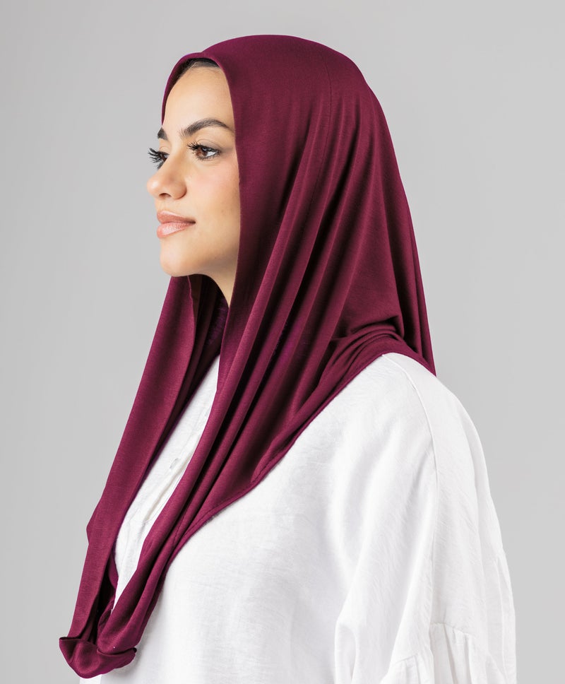 Easy Closed Wrap Scarf Chiffon Hijab Scarf — Maroon
