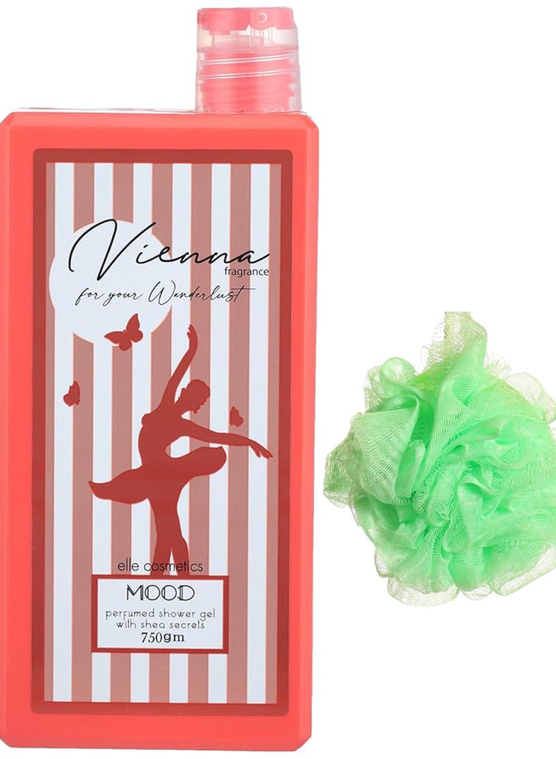 موود مود شاور جل فيينا 750 جرام + لوفه متعدده الالوان - Image 1