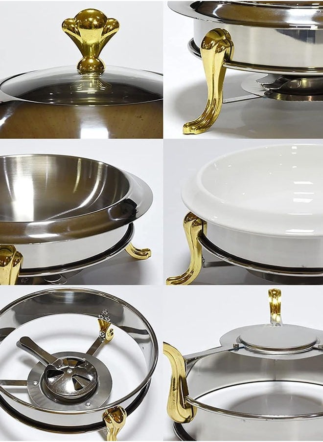 keke - Stainless Steel Buffet Stove Crown Shape Food Heating Container - Image 1