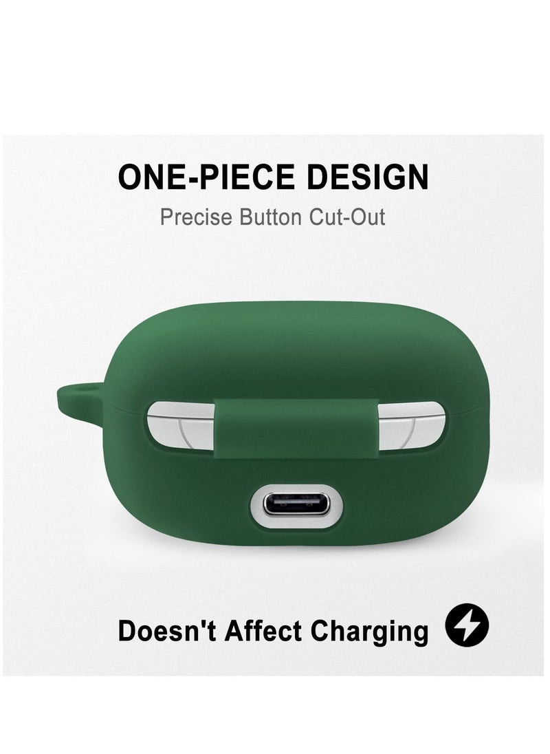 Generic - Silicone Case Compatible with JBL Live Pro 2 TWS Protective Cover with Carabiner (Emerald Green) - Image 1