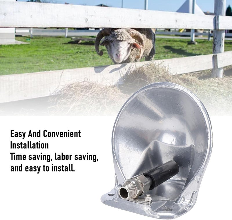 HEEPDD Dog Water Bowl Dispenser, Automatic Livestock Waterer Stainless Steel Cow Drinking Water Bowl with Float Valve Farm Livestock Animals Tool for Dogs Cattle Sheep - Image 3