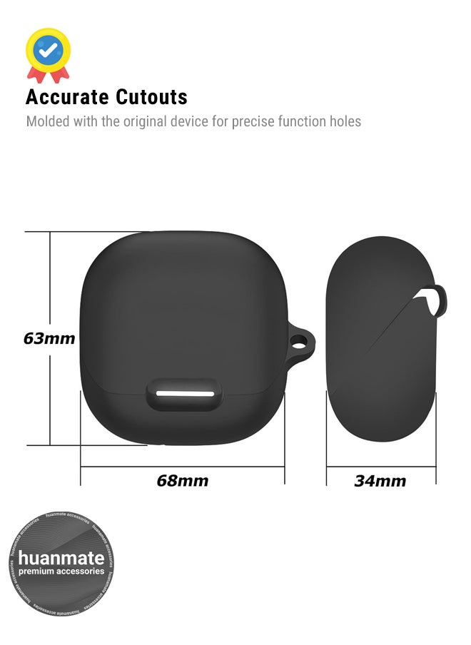 huanmate Anker SoundCore Liberty 4 NC Silicone Case Cover - Black - Made with Soft Silicone, Lightweight & Durable - Stylish Design, Accurate Cut-outs, Easy Installation & Removal  - Image 5