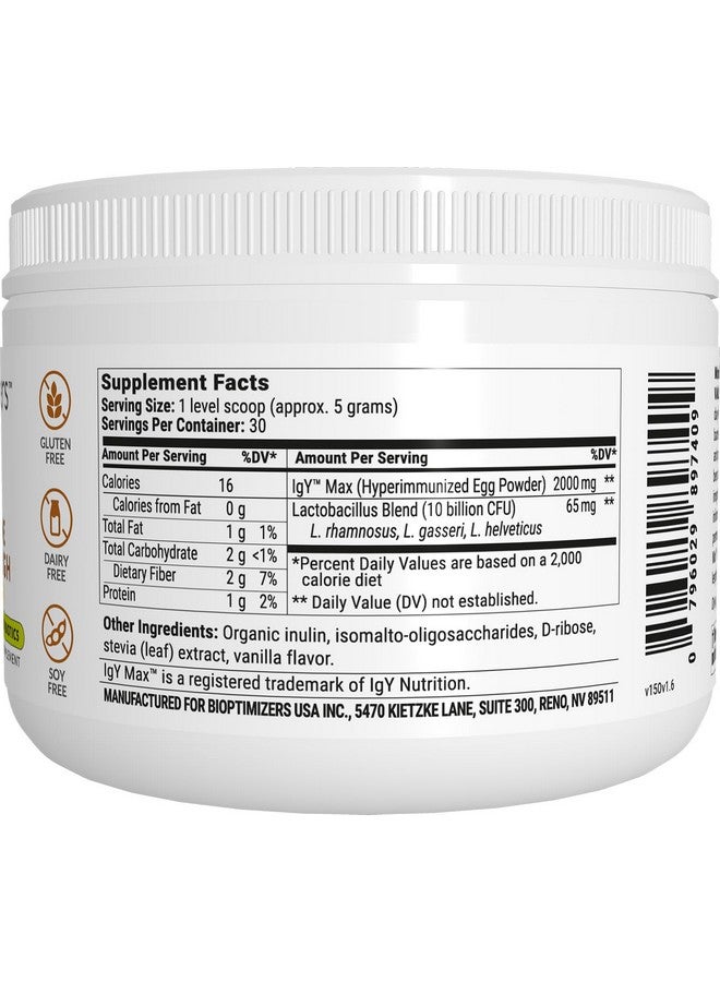 BiOptimizers Microbiome Breakthrough Repair Powder - Vegetarian Vanilla - Contains Probiotics for Men and Women - Gas & Bloating Relief - GI Revive - Improves Gut Health - 30 Servings - 150g - Image 4
