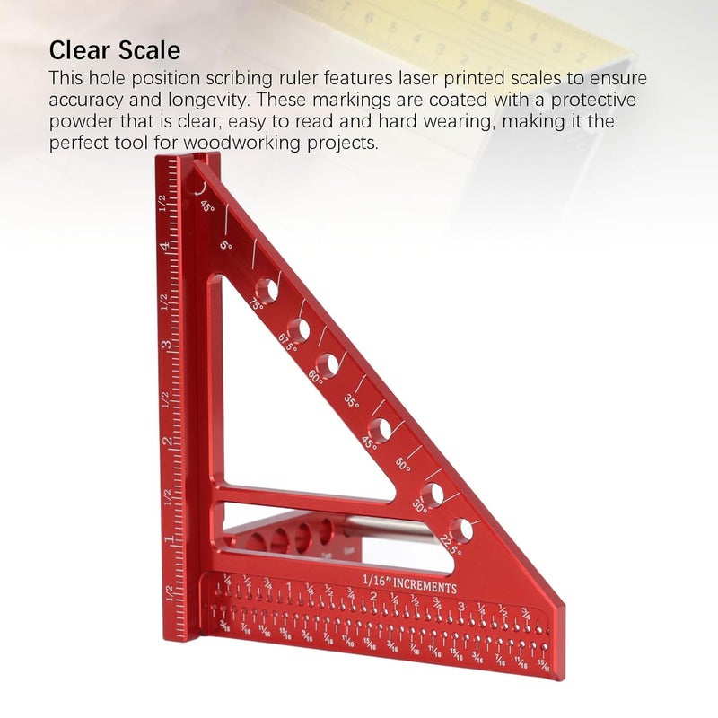 5 Inch Aluminum Alloy Multi Angle Measuring Ruler For Woodworking And Furniture Making - Image 4