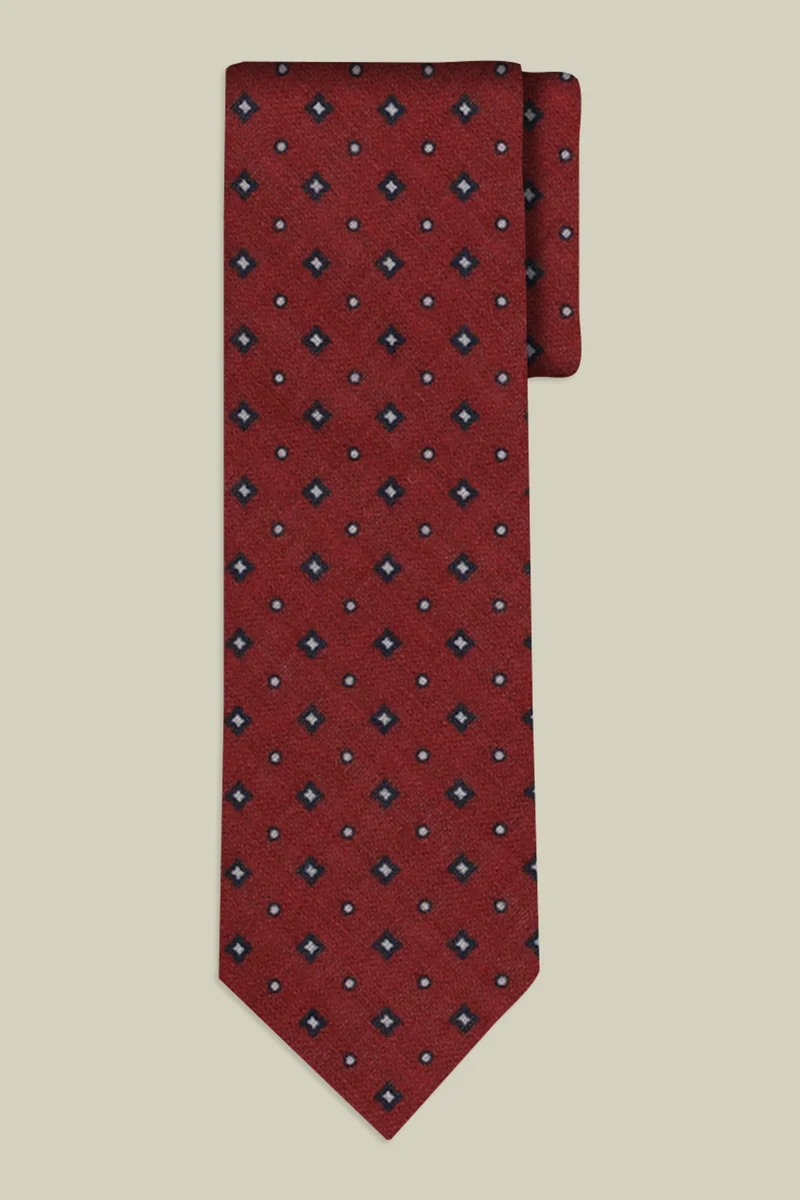 دوبل غانغر Men's micro patterned tie - Red