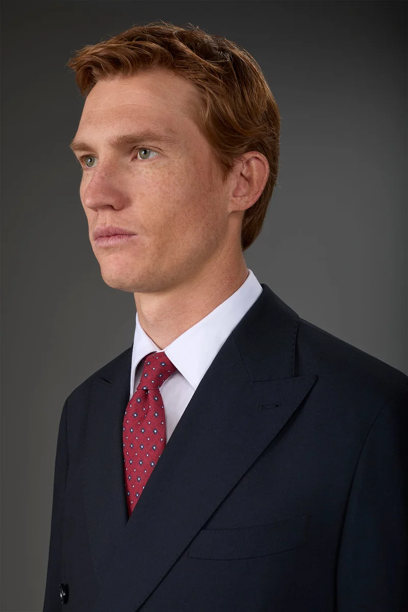 دوبل غانغر Men's micro patterned tie - Red