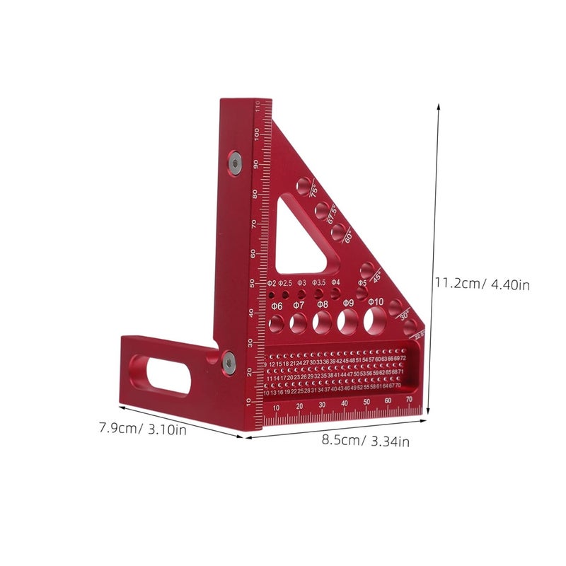 Aluminum Alloy Multi-Angle Measuring Tool Woodworking Scriber Ruler Carpenter Pocket Ruler - Image 2