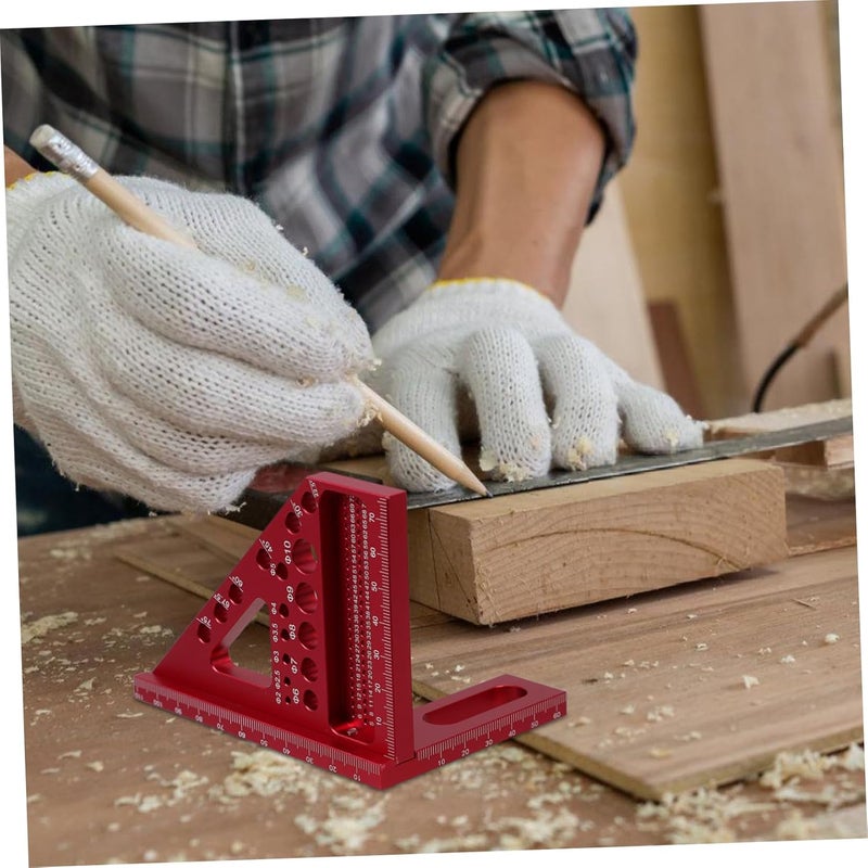 Aluminum Alloy Multi-Angle Measuring Tool Woodworking Scriber Ruler Carpenter Pocket Ruler - Image 5
