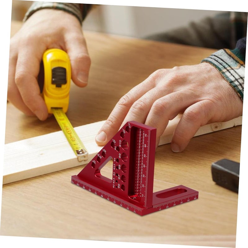 Aluminum Alloy Multi-Angle Measuring Tool Woodworking Scriber Ruler Carpenter Pocket Ruler - Image 4