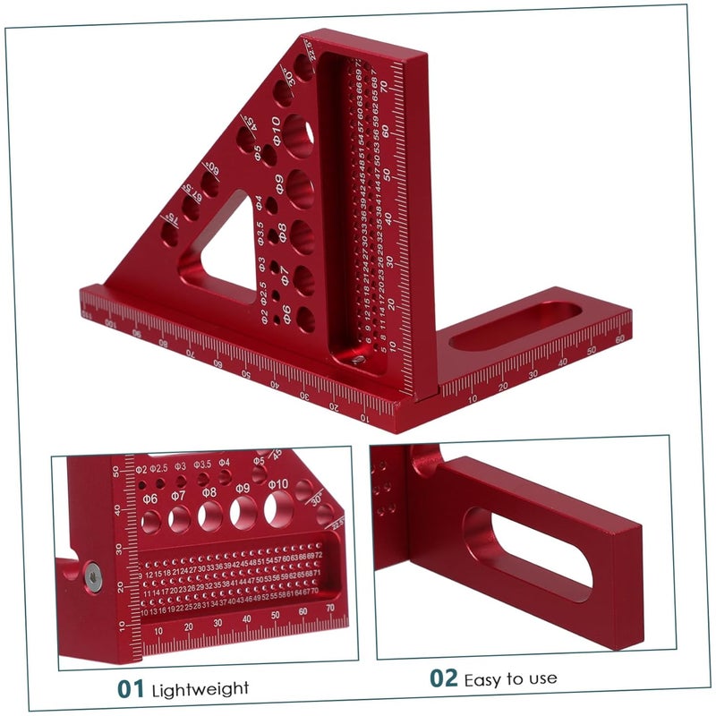 Aluminum Alloy Multi-Angle Measuring Tool Woodworking Scriber Ruler Carpenter Pocket Ruler - Image 3