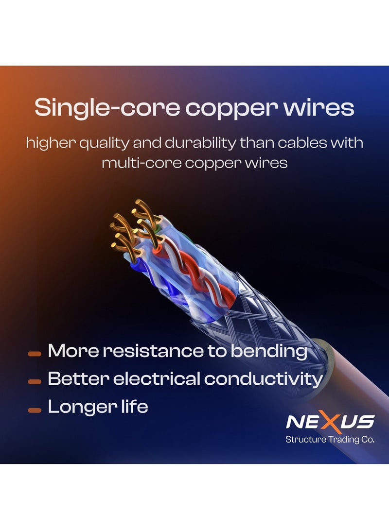 NEXUS CAT6A (UTP) Patch Cable - 1m 23Awg FULL COPPER Network Cable High-Speed 10Gbps 500MHz RJ45 Ethernet Cable Compatible with Ethernet Switches PS5 PC Router TV Xbox (1M) - Image 3