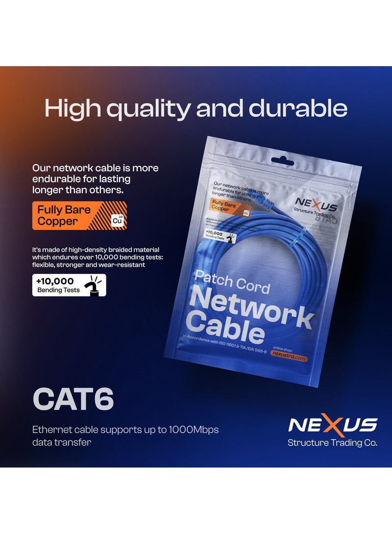 NEXUS CAT6A (UTP) Patch Cable - 1m 23Awg FULL COPPER Network Cable High-Speed 10Gbps 500MHz RJ45 Ethernet Cable Compatible with Ethernet Switches PS5 PC Router TV Xbox (1M) - Image 2