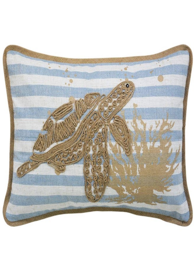 Comfy Hour Ocean Sea Turtle Coral Coastal Accent Throw Pillow Cushion, Gift for Marine Animal Lovers, Polyester - Image 1