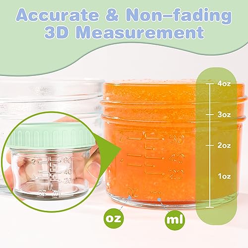 RowinsyDD 32-Pack Leakproof 4oz Glass Baby Food Jars With Lids - BPA Free, Freezer & Microwave Safe - Image 5