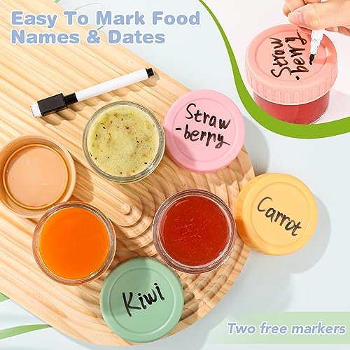 RowinsyDD 32-Pack Leakproof 4oz Glass Baby Food Jars With Lids - BPA Free, Freezer & Microwave Safe - Image 4