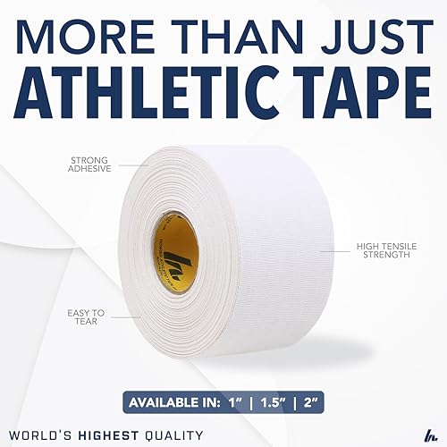 Howies Athletic Tape 1 Zinc Oxide White Sports Tape for Ankles Fingers Athletic Trainers Easy Tear 4 Pack - Image 3