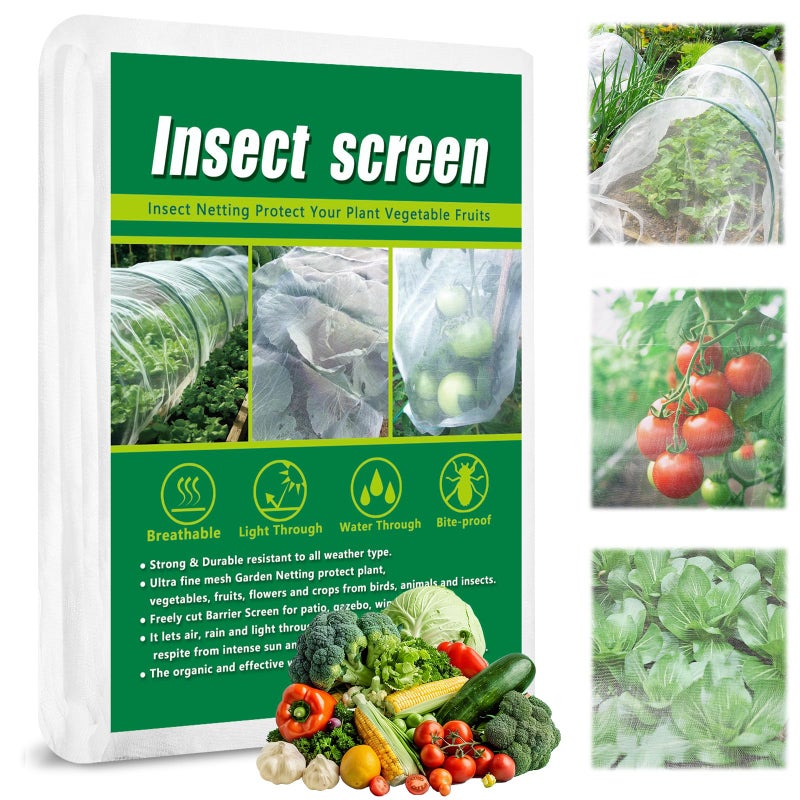 Axcoix 10 X 33 FT Garden Mesh Netting Pest Barrier for Raised Beds Fruit Tree Netting for Cicadas Bird Insect Nettings for Gardening Blueberry Bush Strawberry Nettings Cover for Garden Protection - Image 2